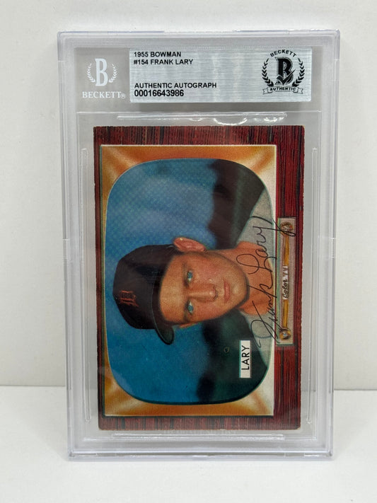 1955 Bowman Frank Lary #154 Auto Beckett Authentic Deceased in 2017