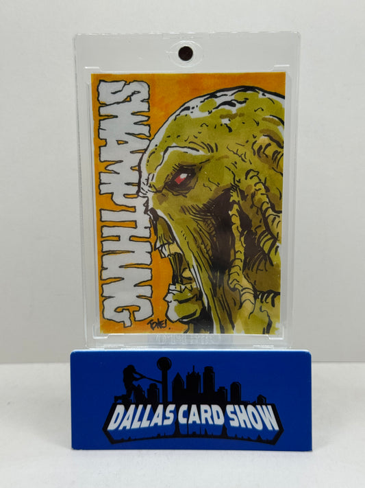 2024 Dallas Card Show One of a Kind Swamp Thing Sketch Card by Tone Rodriguez