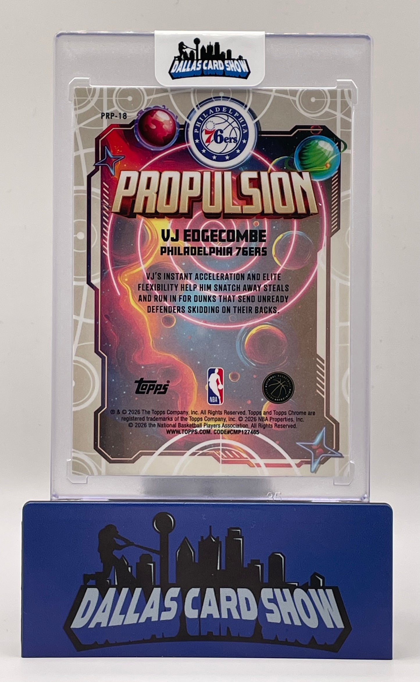 2026 Topps Chrome Cosmic #PRP-18 VJ Edgecombe Propulsion Aqua Shimmer /199
