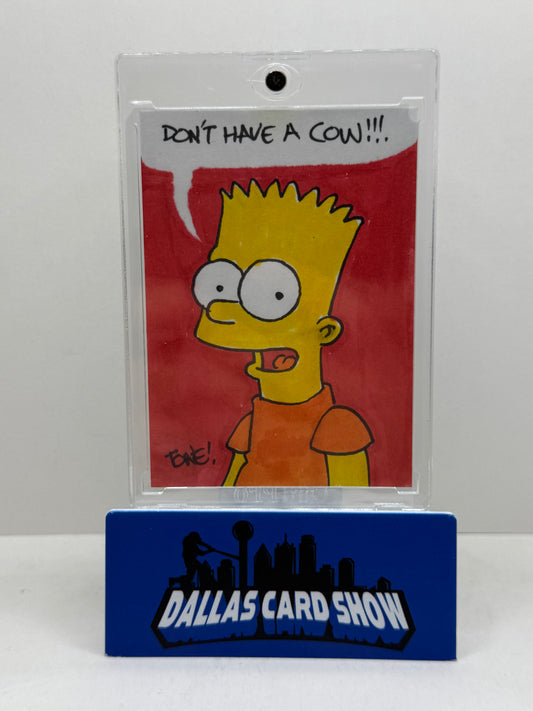 2024 Dallas Card Show One of a Kind Bart Simpson Sketch Card by Tone Rodriguez