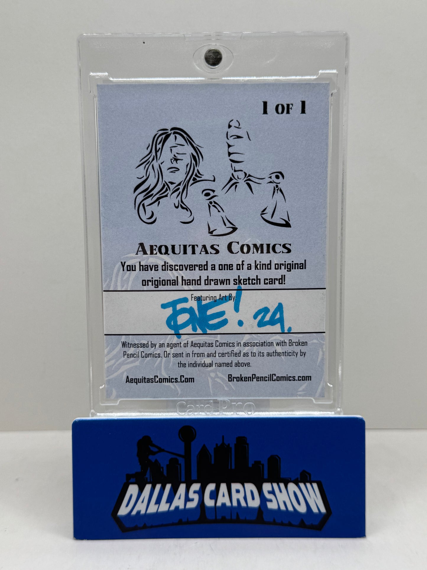 2025 Aequitas Comics One of a Kind Tom Landry Sketch Card by Tone Rodriguez