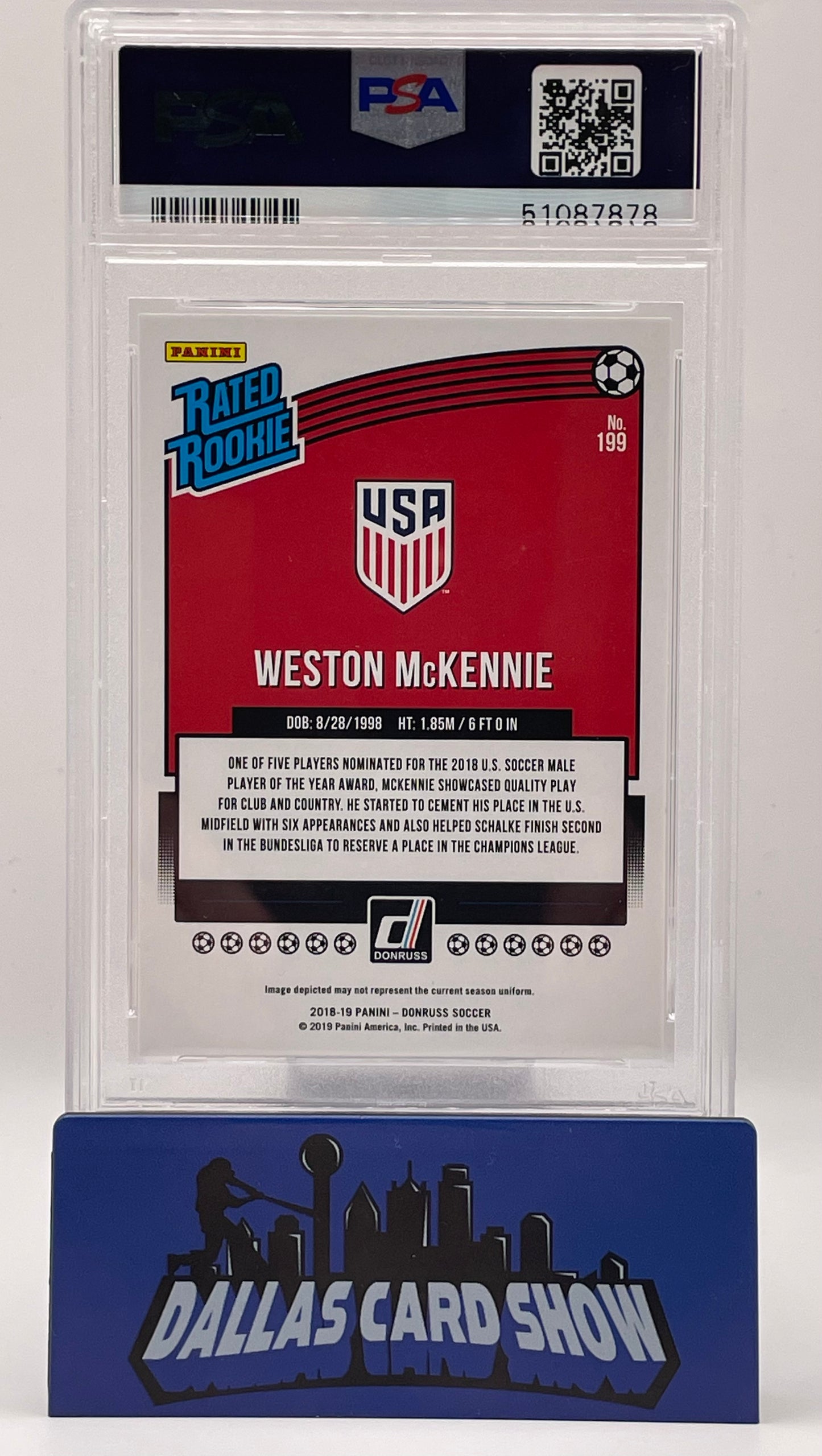 2018 Panini Donruss #199 Weston McKennie Rated Rookie RC PSA 10