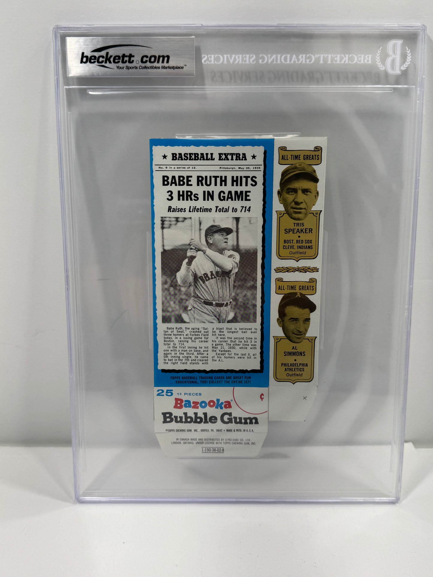 1969-70 Bazooka Panels #9 Babe Ruth/Tris Speaker/Al Simmons/Cap Anson/Jack Chesbro