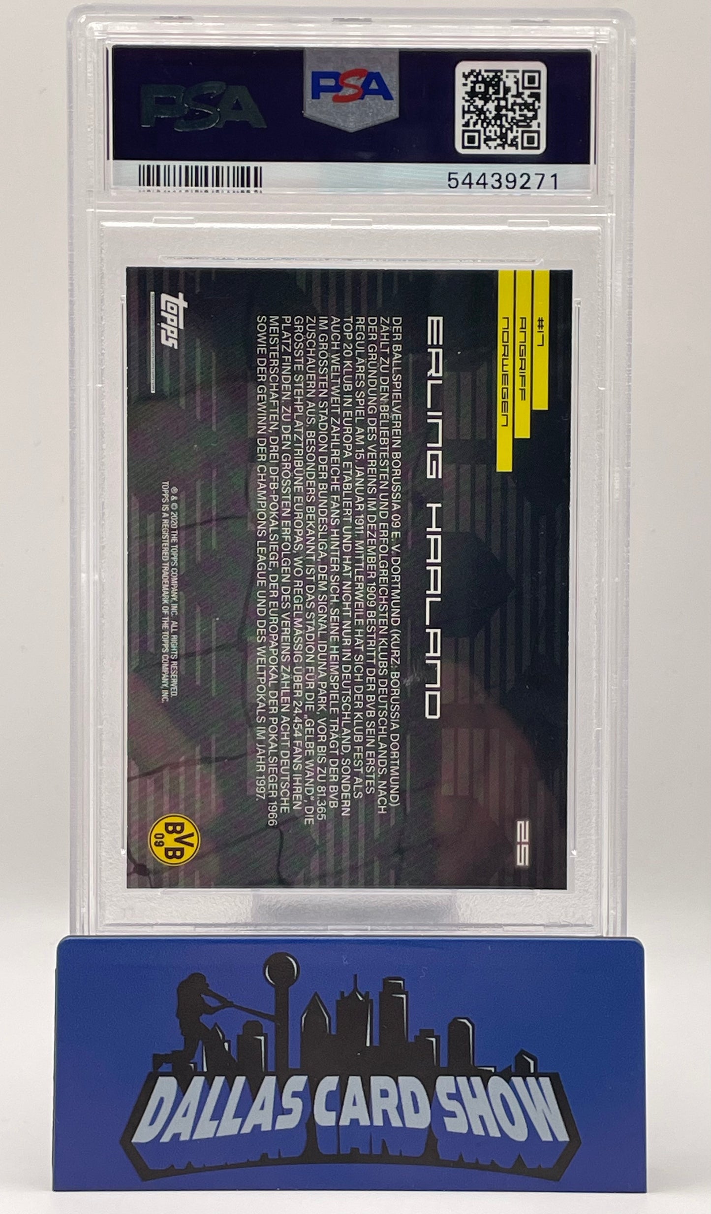2020 Topps X BVB #25 Erling Haaland Borussia Dortmund PSA 10