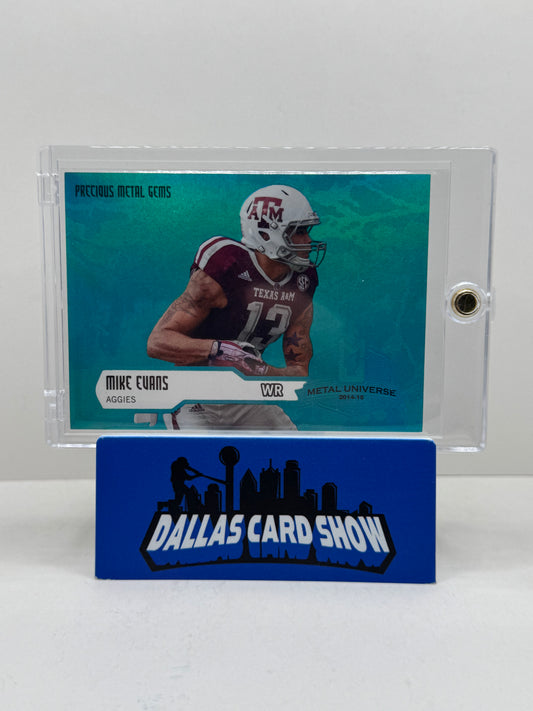 2014 Flair Showcase Precious Metal Gems Teal #13 Mike Evans Rookie /100 Texas A&M