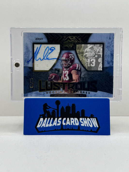 2014 Upper Deck Exquisite Mike Evans Black Lustrous Rookie Signatures /25 Texas A&M