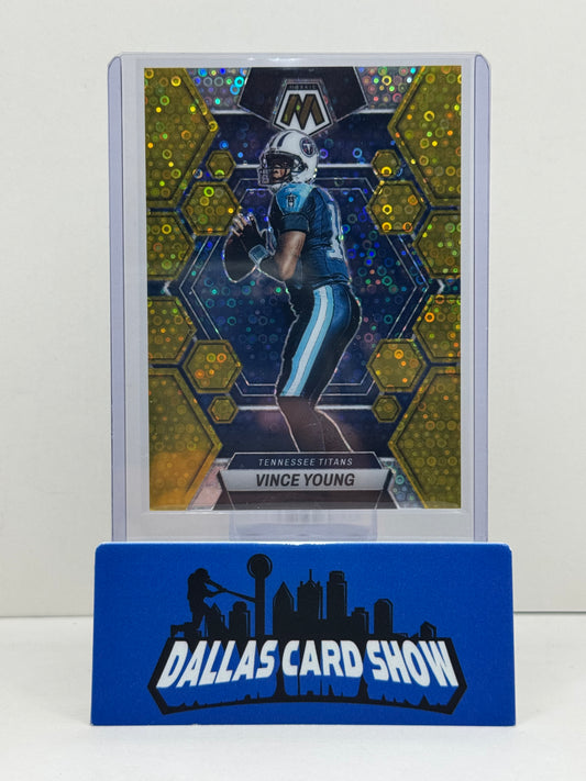2023 Panini Mosaic No Huddle #241 Vince Young Gold /10 Texas Longhorns