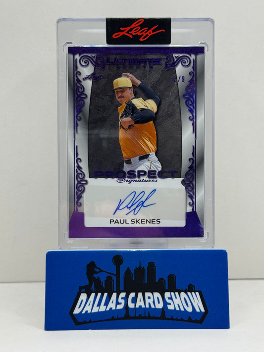 2024 Leaf Ultimate Sports #UPS-PS1 Paul Skenes Purple Prospect Signatures /9