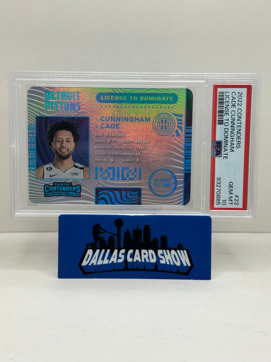 2022 Panini Contenders License to Dominate #22 Cade Cunningham PSA 10