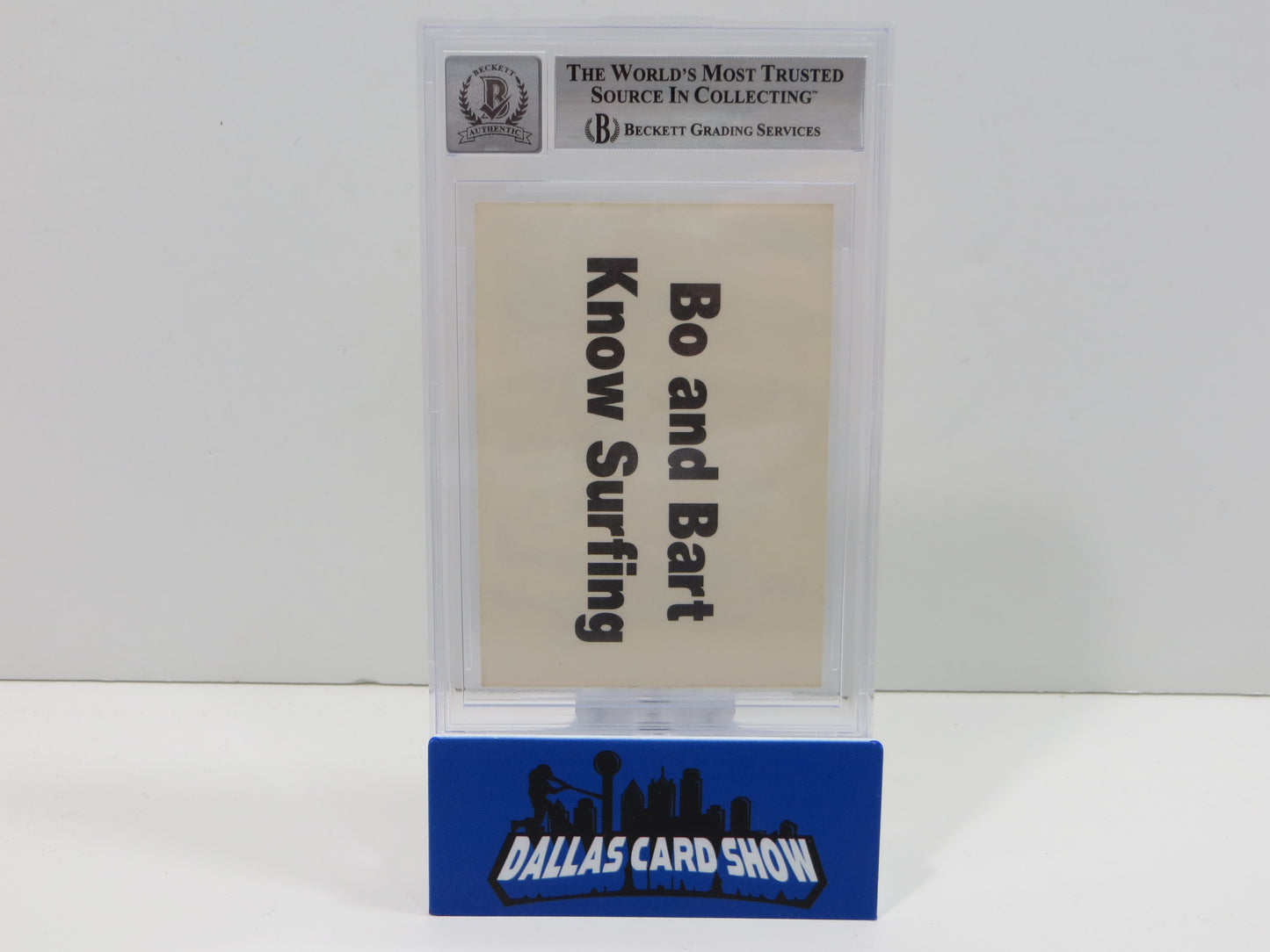 BO JACKSON SIGNED Bo and Bart Simpson Knows Surfing BGS BAS SLAB AUTO 10