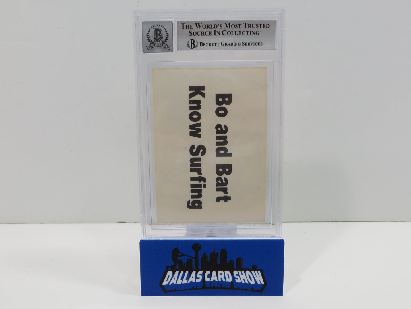 BO JACKSON SIGNED Bo and Bart Simpson Knows Surfing BGS BAS SLAB AUTO 10