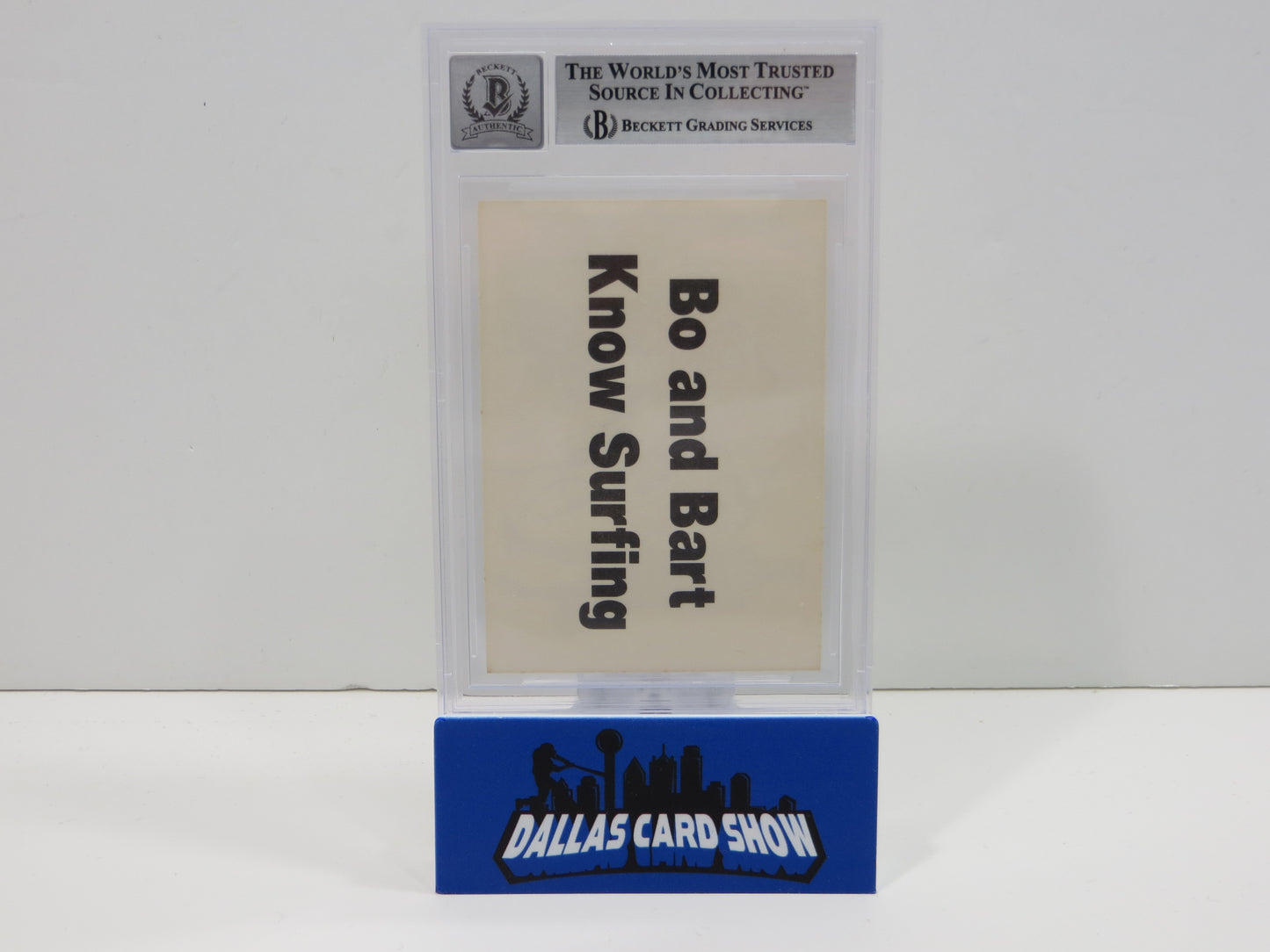 BO JACKSON SIGNED Bo and Bart Simpson Knows Surfing BGS BAS SLAB AUTO 10