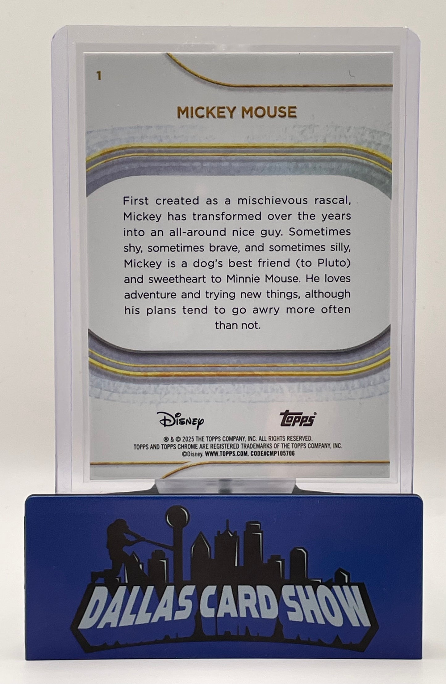 2025 Topps Chrome Disney #1 Mickey Mouse Yellow /275
