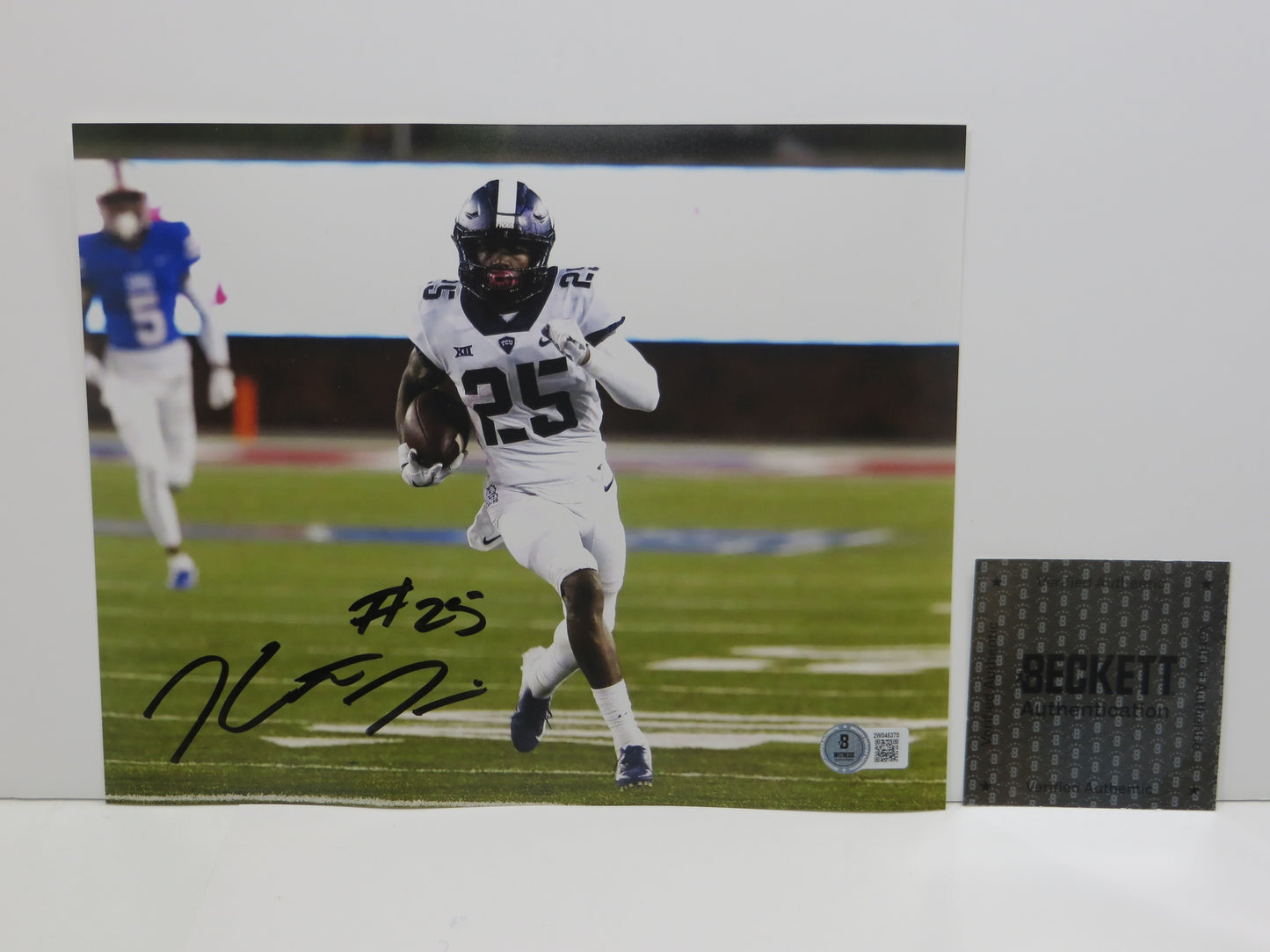 KAVONTE TURPIN TCU Horned Frogs SIGNED 8x10 White Uni PHOTO Dallas Cowboys BAS