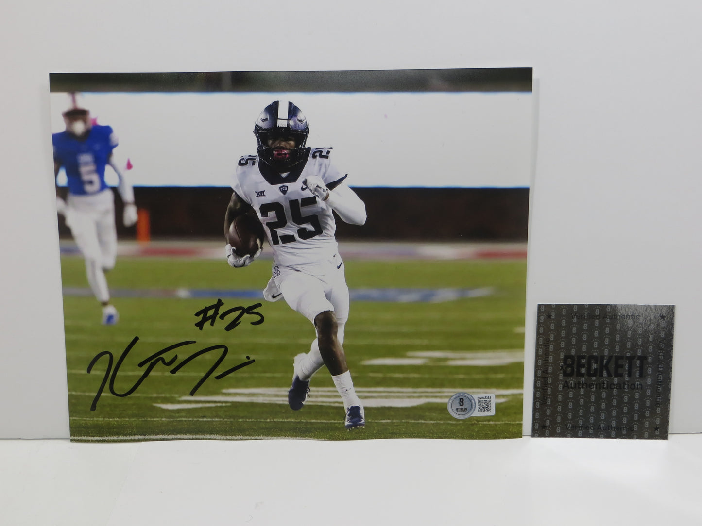 KAVONTE TURPIN TCU Horned Frogs SIGNED 8x10 White Uni PHOTO Dallas Cowboys BAS
