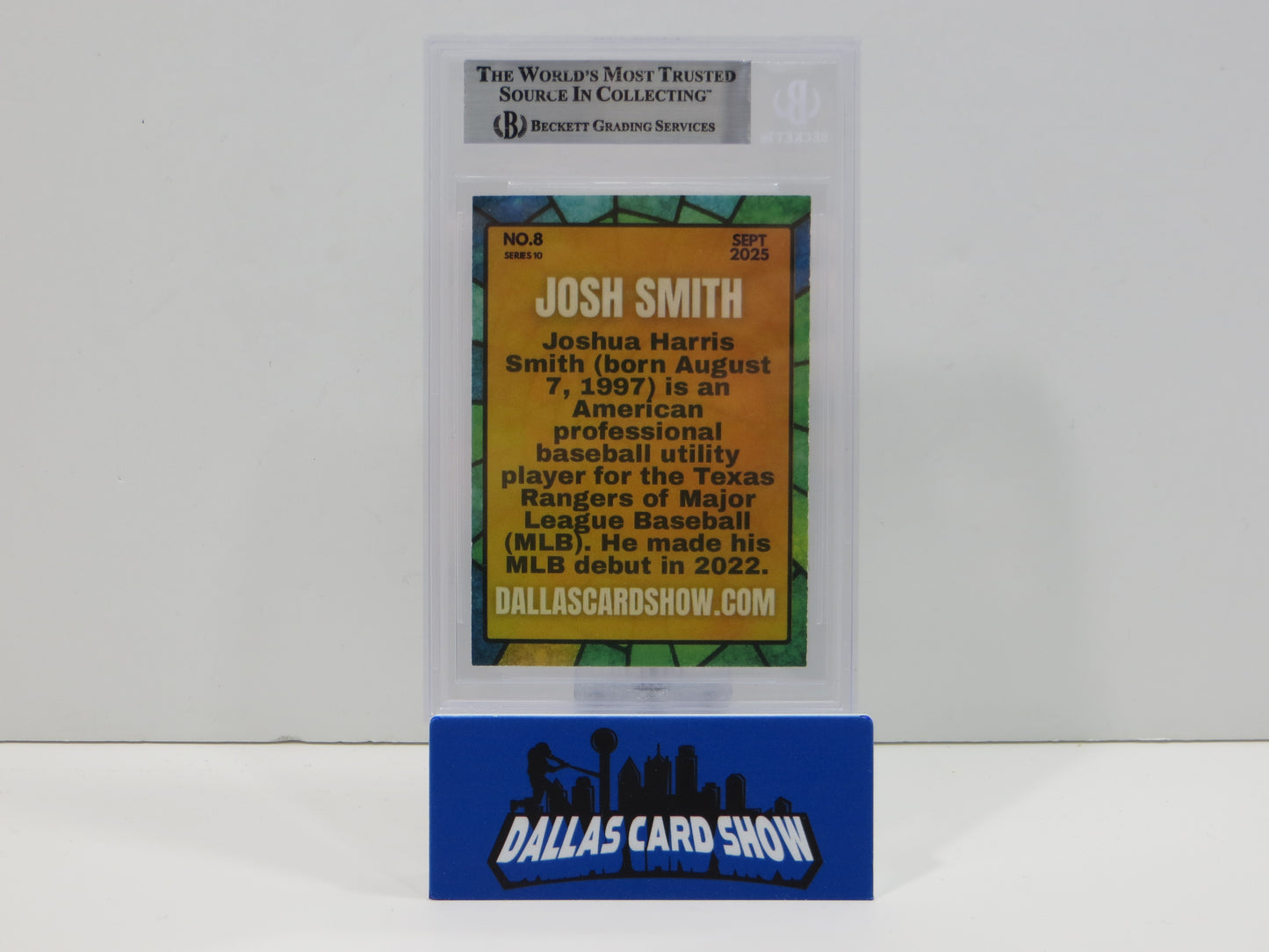 JOSH SMITH TEXAS RANGERS SIGNED 2025 Sept Dallas Card Show BGS BAS SLAB