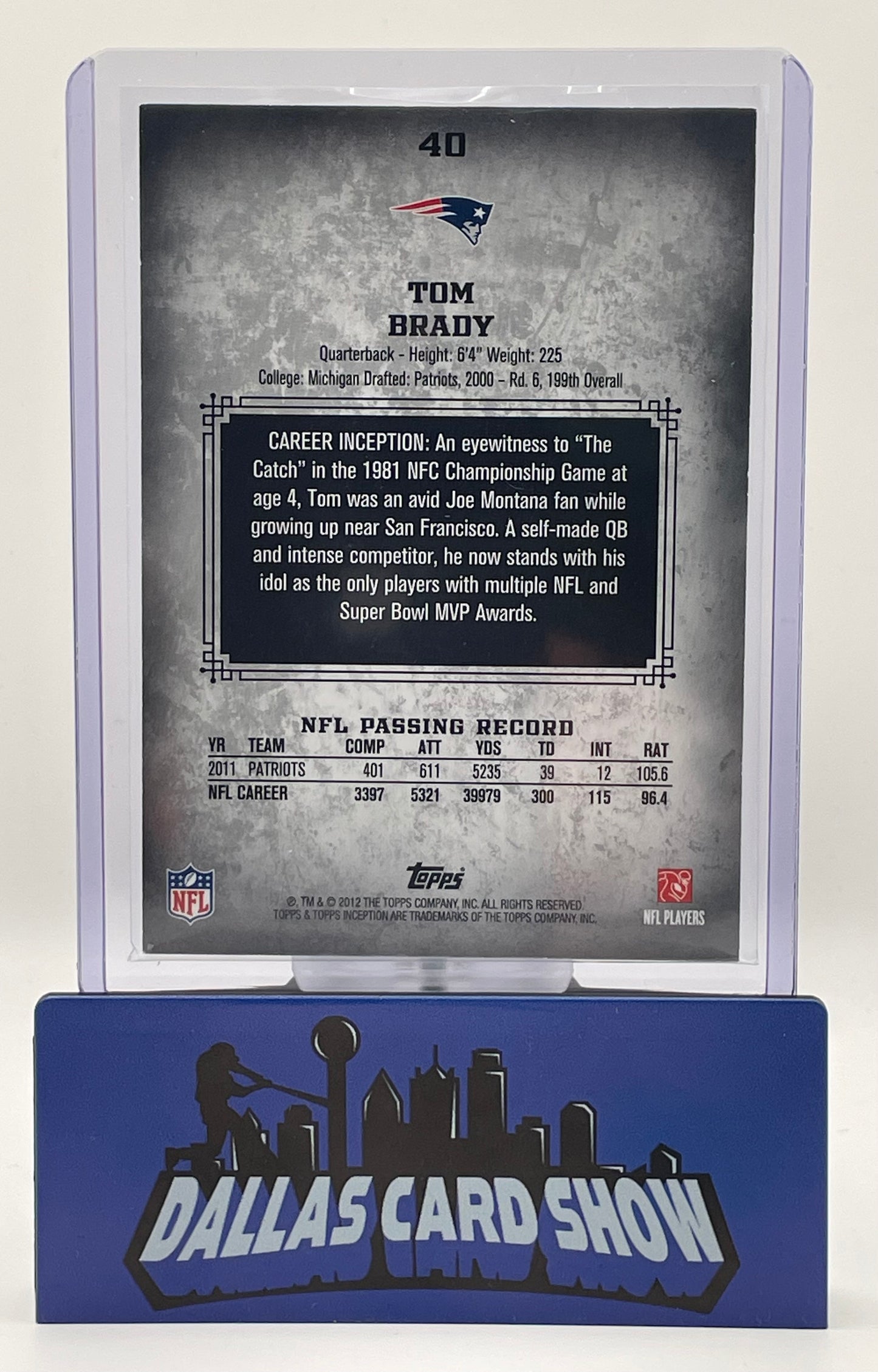 2012 Topps Platinum #40 Tom Brady /252