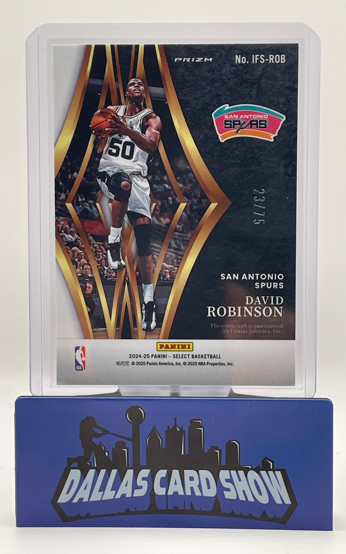 2024-25 Panini Select #IFS-ROB David Robinson In Flight Purple Signatures /75