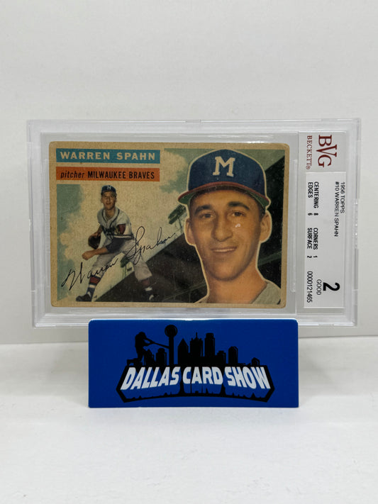 1956 Topps #10 Warren Spahn BVG 2