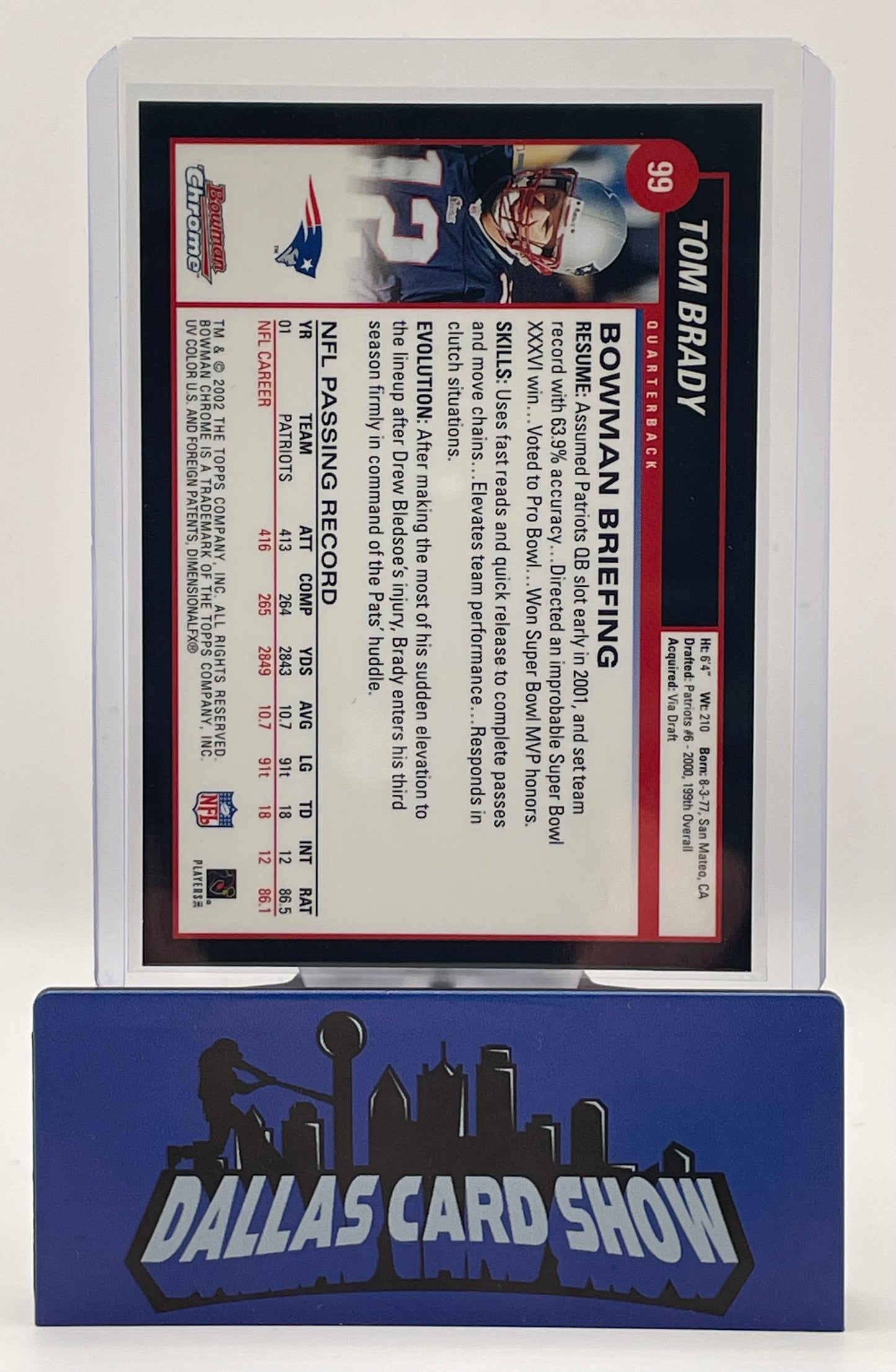 2002 Bowman Chrome #99 Tom Brady