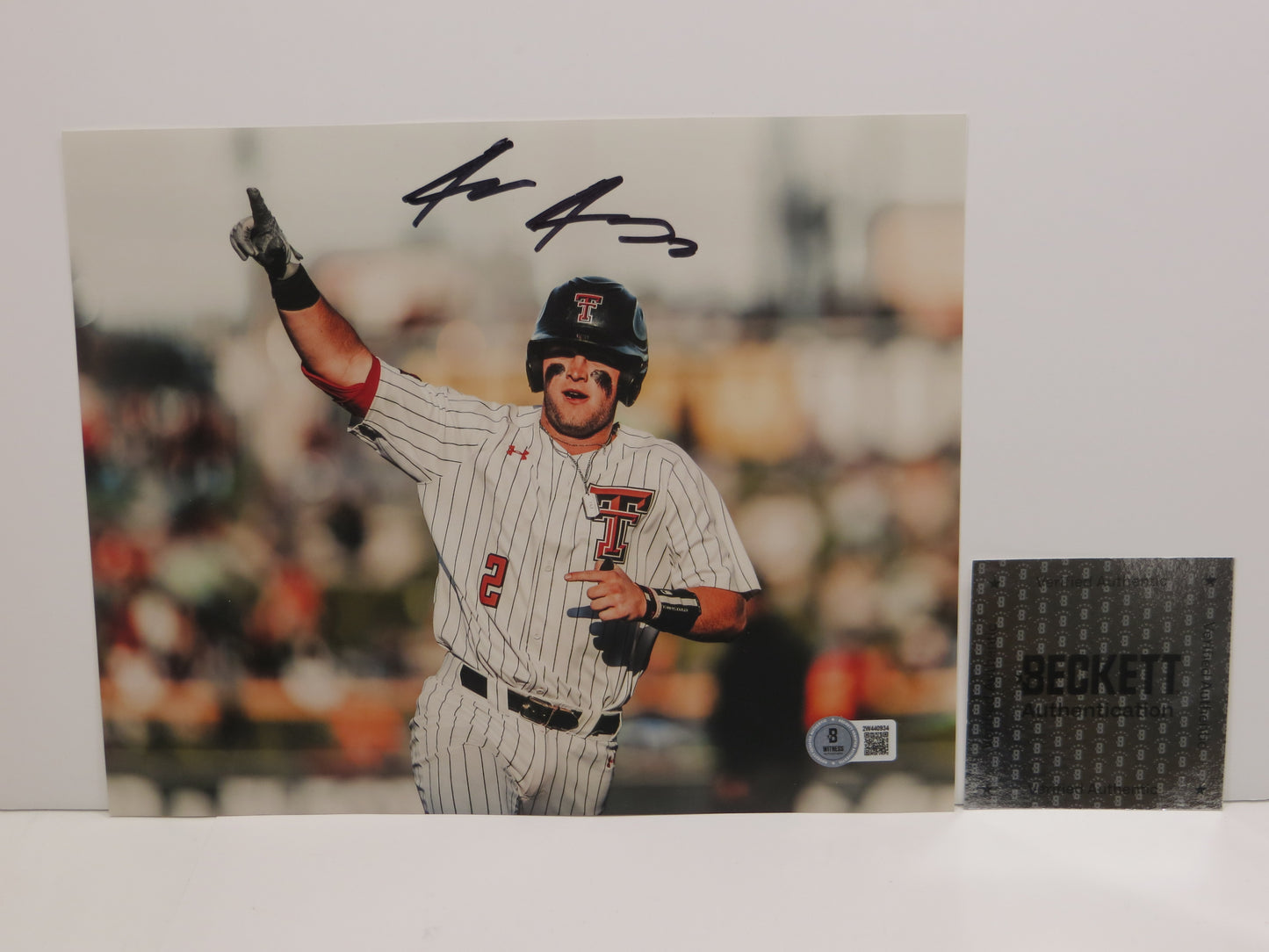 JACE JUNG Texas Tech Red Raiders SIGNED 8x10 Guns Up PHOTO Detroit Tigers BAS COA