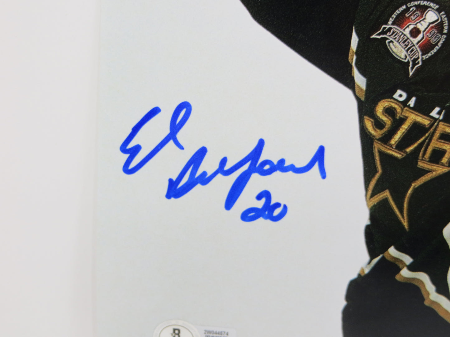 ED BELFOUR Dallas Stars SIGNED STANLEY CUP 8x10 PHOTO Leafs Blackhawks BAS COA