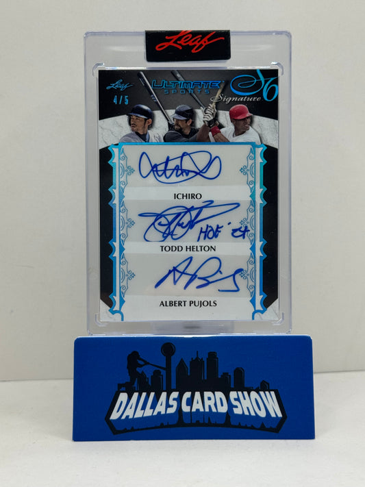 2024 Leaf Ultimate Sports 6 Signatures Ichiro,Helton,Pujols,Beltre,Cabrera,Guerrero Auto /5