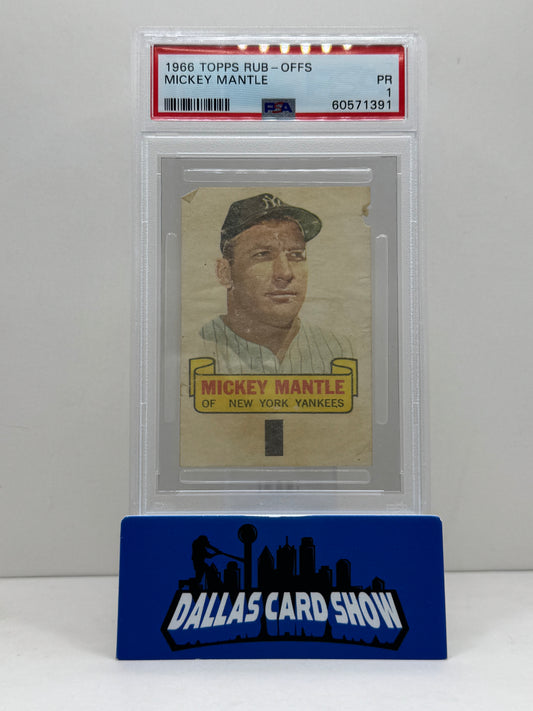 1966 Topps Rub-Offs Mickey Mantle PSA 1
