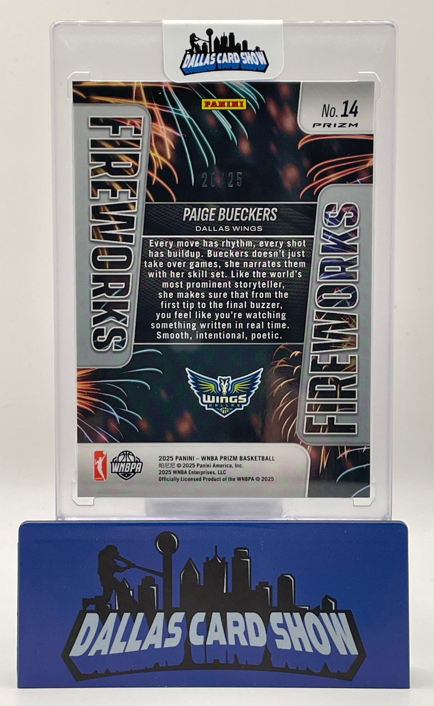 2025 Panini WNBA Prizm #14 Paige Bueckers Mojo Fireworks Rookie RC /25