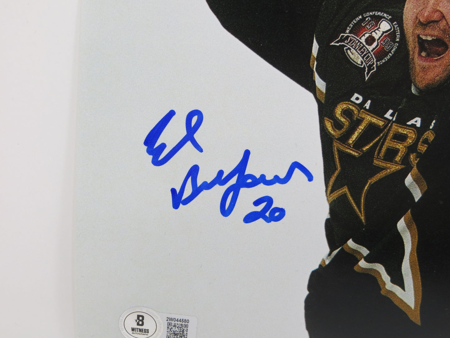 ED BELFOUR Dallas Stars SIGNED STANLEY CUP 8x10 PHOTO Leafs Blackhawks BAS COA