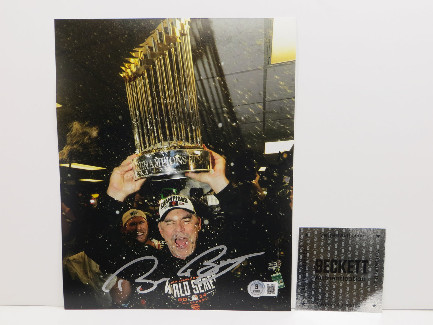 BRUCE BOCHY San Francisco Giants SIGNED World Champs 8x10 PHOTO Texas Rangers BAS