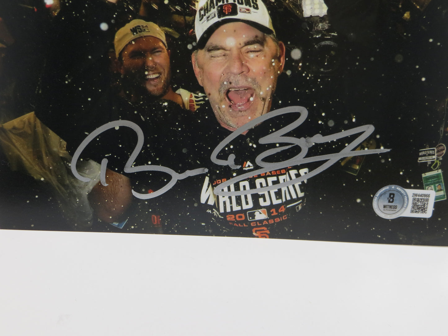 BRUCE BOCHY San Francisco Giants SIGNED World Champs 8x10 PHOTO Texas Rangers BAS