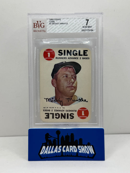 1968 Topps Game #2 Mickey Mantle BVG 7