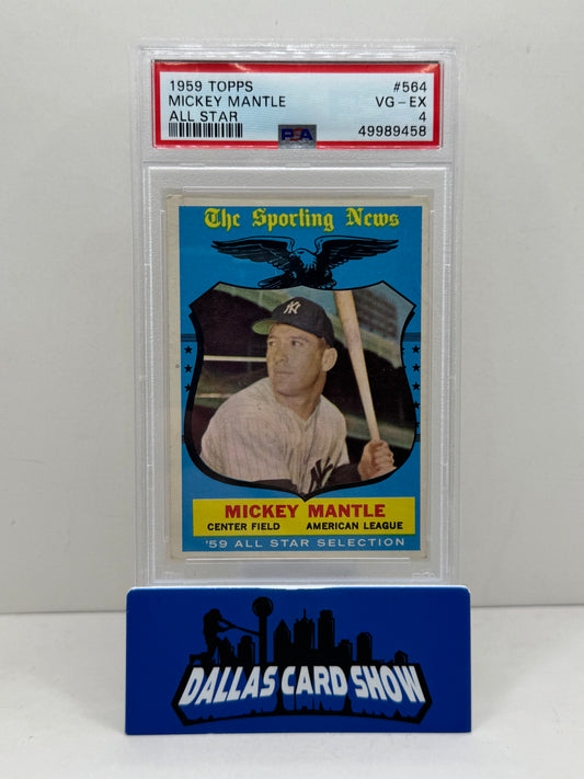 1959 Topps #564 Mickey Mantle All-Star PSA 4