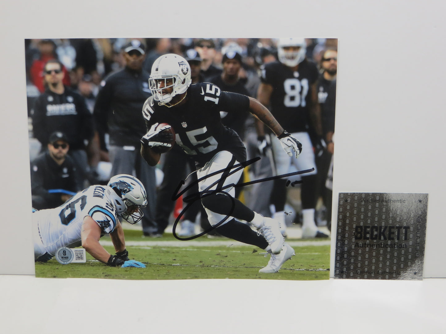 MICHAEL CRABTREE Oakland Raiders SIGNED 8x10 PHOTO Texas Tech Red Raiders BAS COA