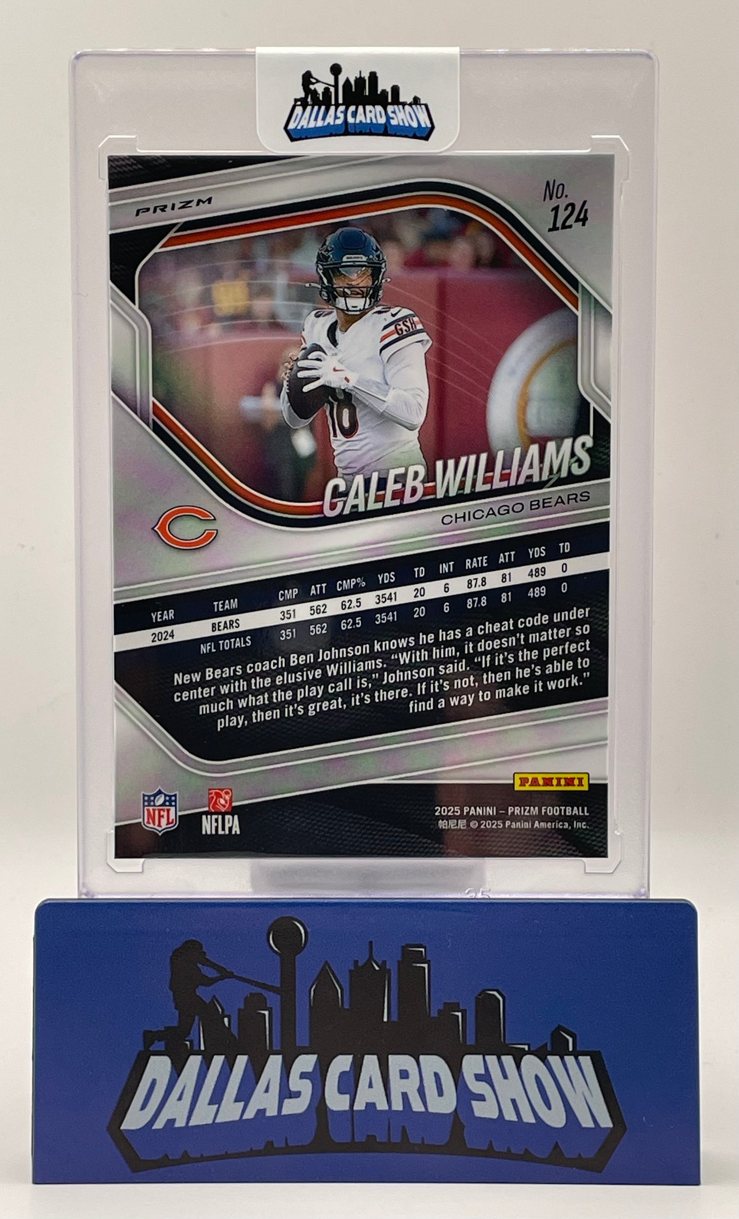 2025 Panini Prizm #124 Caleb Williams Red Sparkle SSP