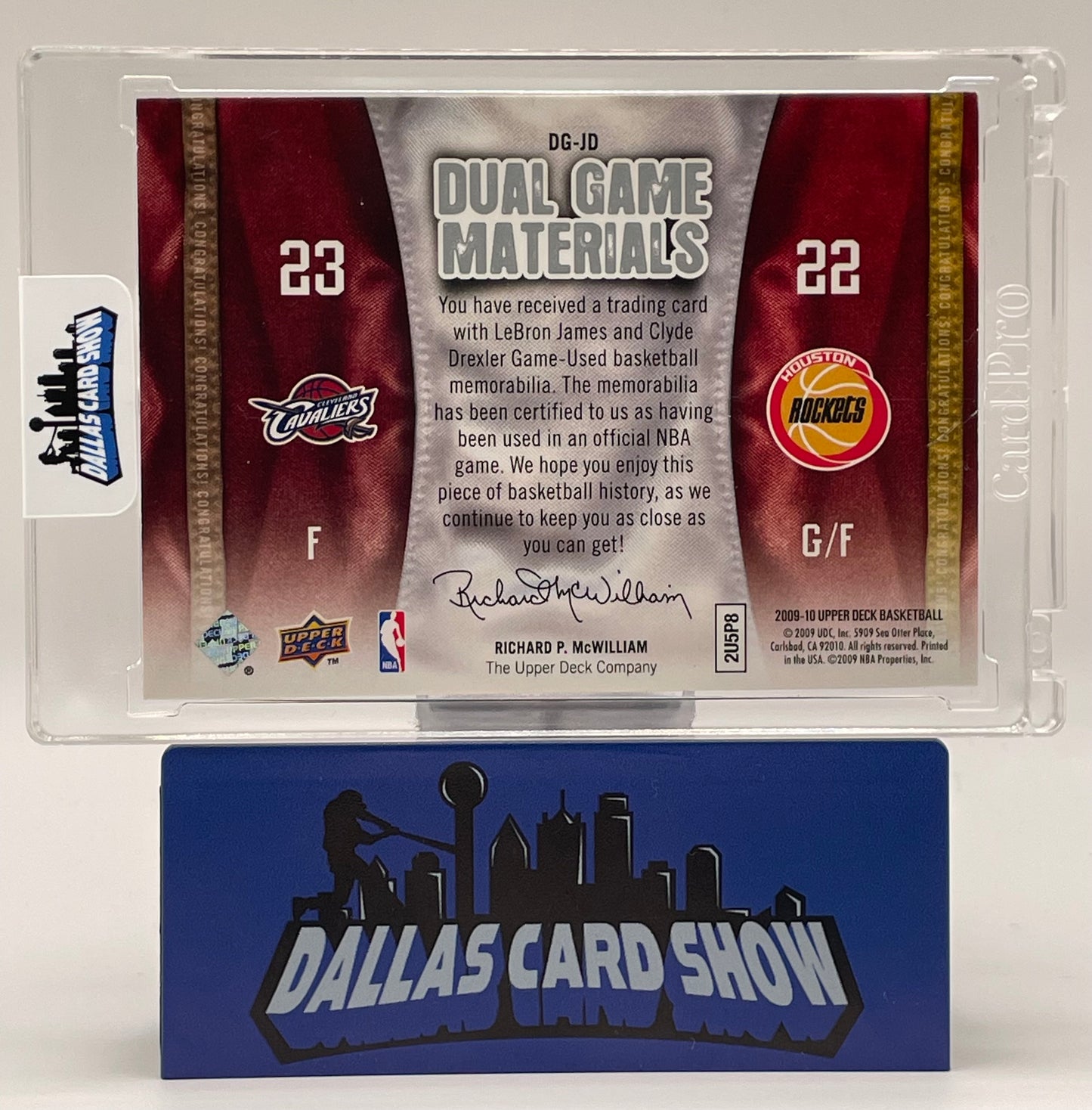 2009-10 Upper Deck #DG-JD Lebron James, Clyde Drexler Dual Game Materials