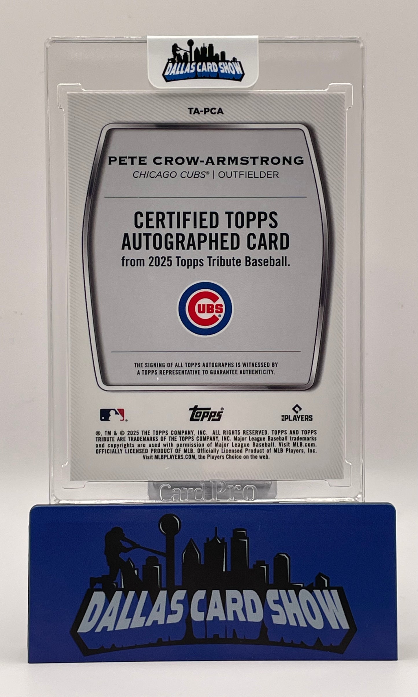 2025 Tops Tribute #TA-PCA Pete Crow-Armstrong Orange Autograph /25