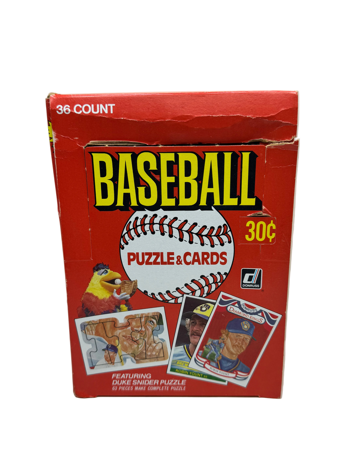 1984 Donruss Baseball Wax Box 36 Unopened Packs Don Mattingly Rookie Card (Box has Tear)