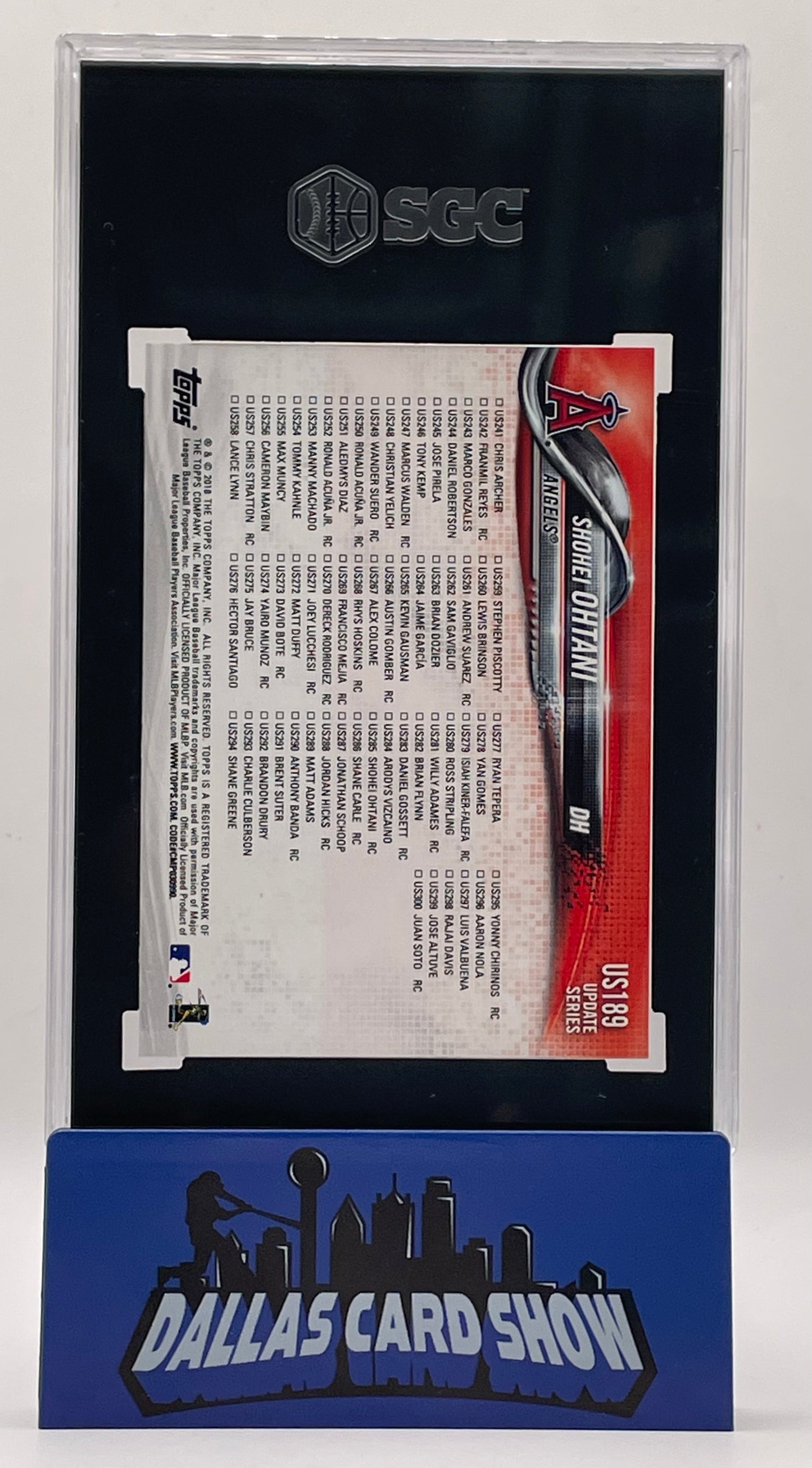 2018 Topps Update #US189 Shohei Ohtani 3-Game HR Streak SGC 10