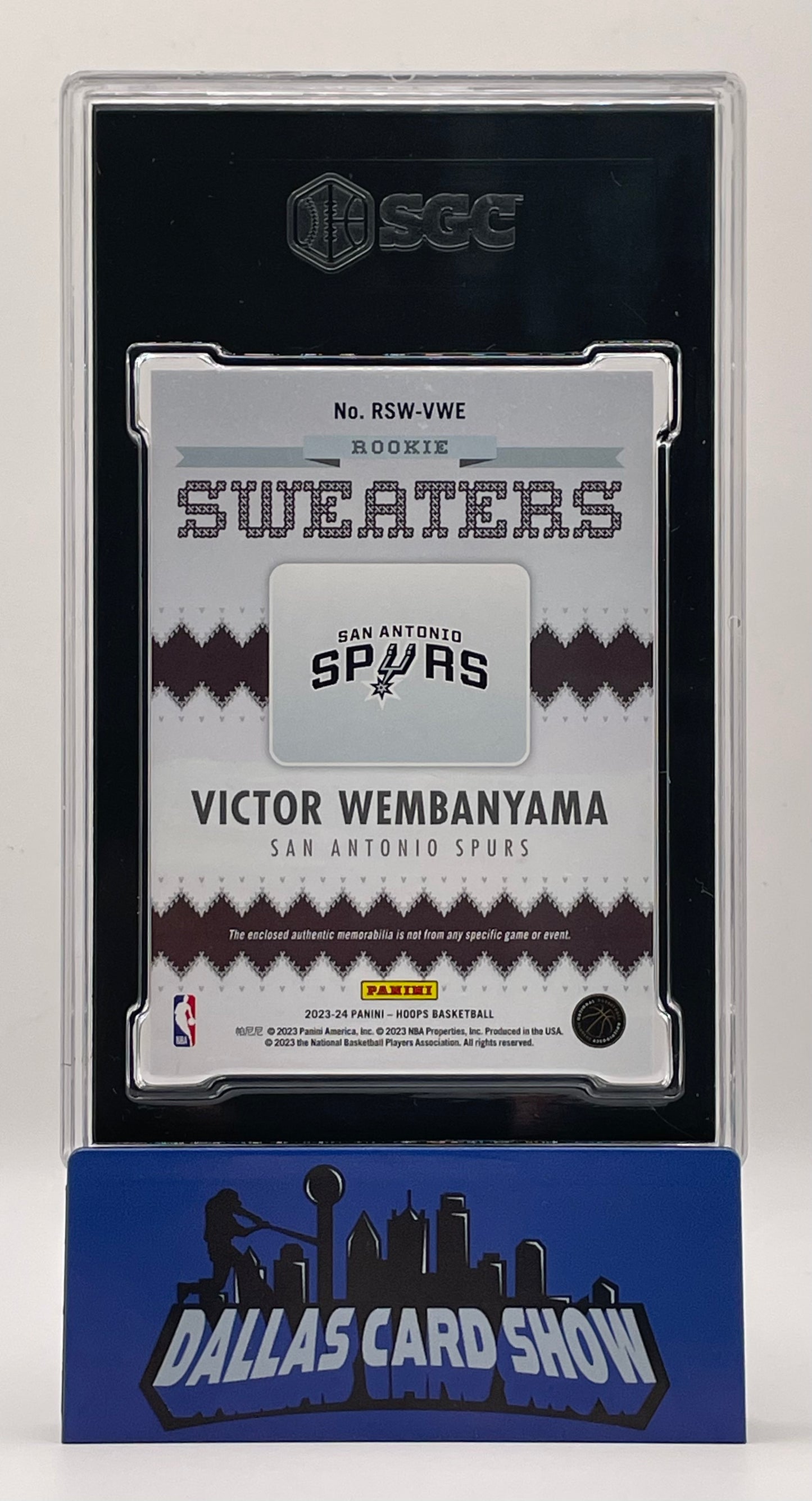 2023-24 Panini Hoops #RSW-VWE Victor Wembanyama Rookie Sweaters SGC 9.5