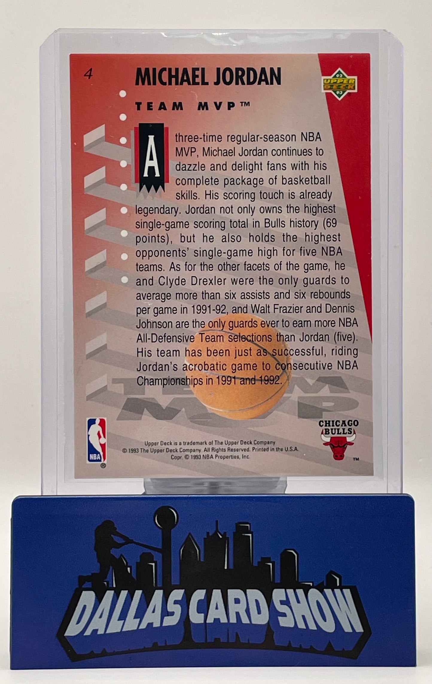 1992-93 Upper Deck Michael Jordan Team MVP Card #4