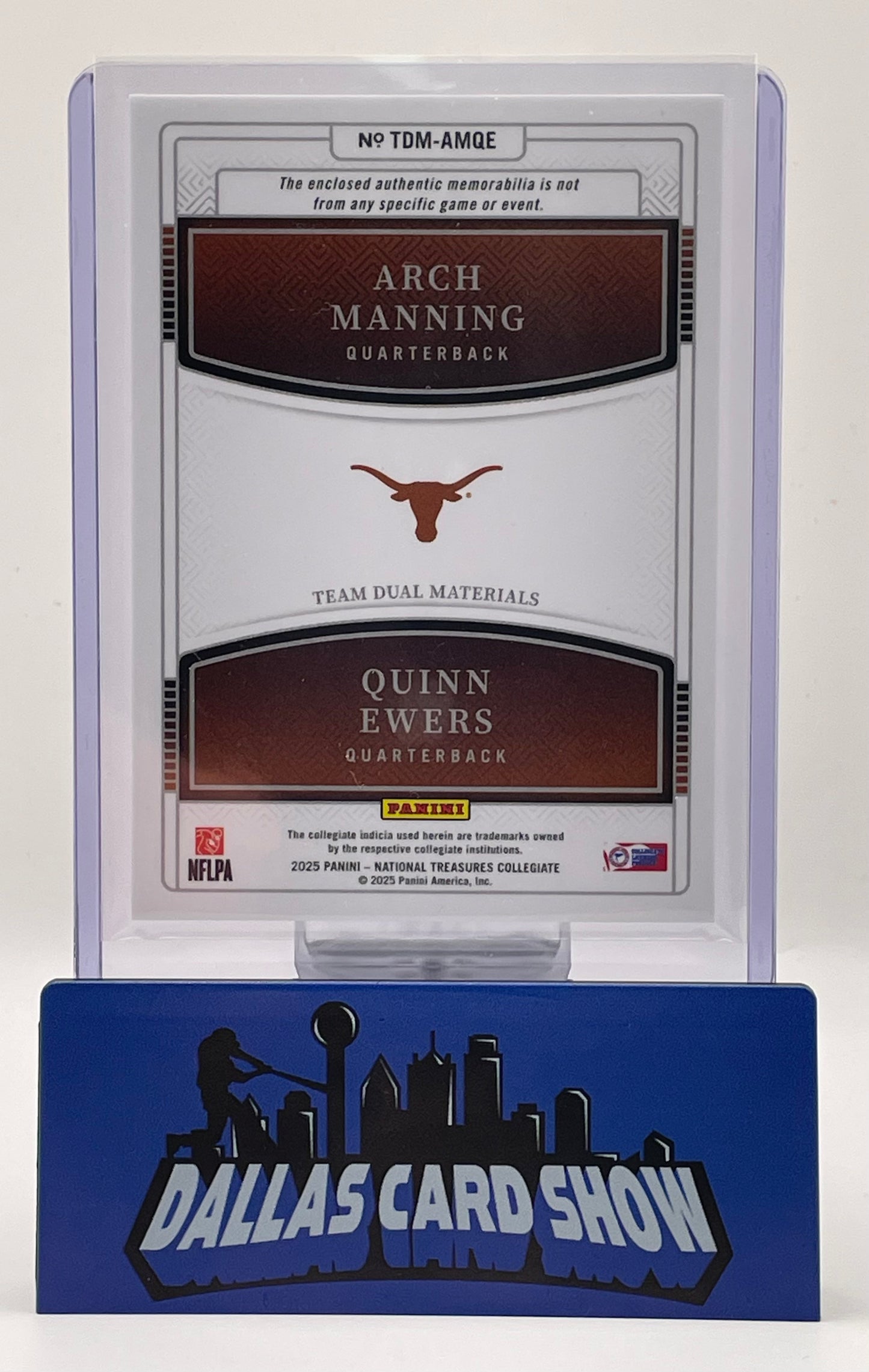 2025 National Treasure Collegiate Arch Manning,Quinn Ewers Dual Relic /99