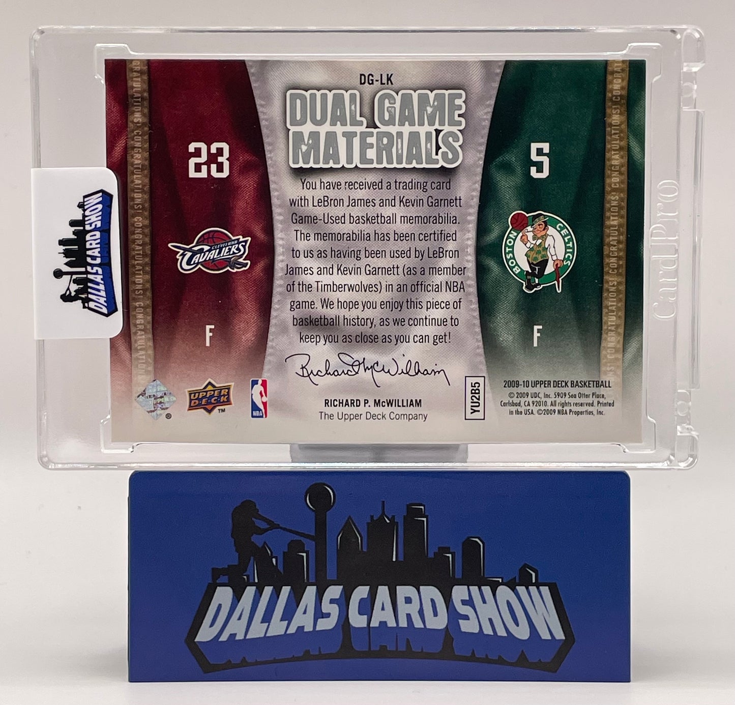 2009-10 Upper Deck #DG-LK Lebron James,Kevin Garnett Dual Game Materials