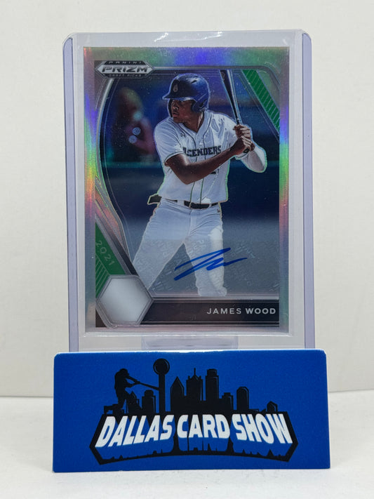 2021 Panini Prizm Draft Picks #PDP62 James Wood Silver Autograph Nationals