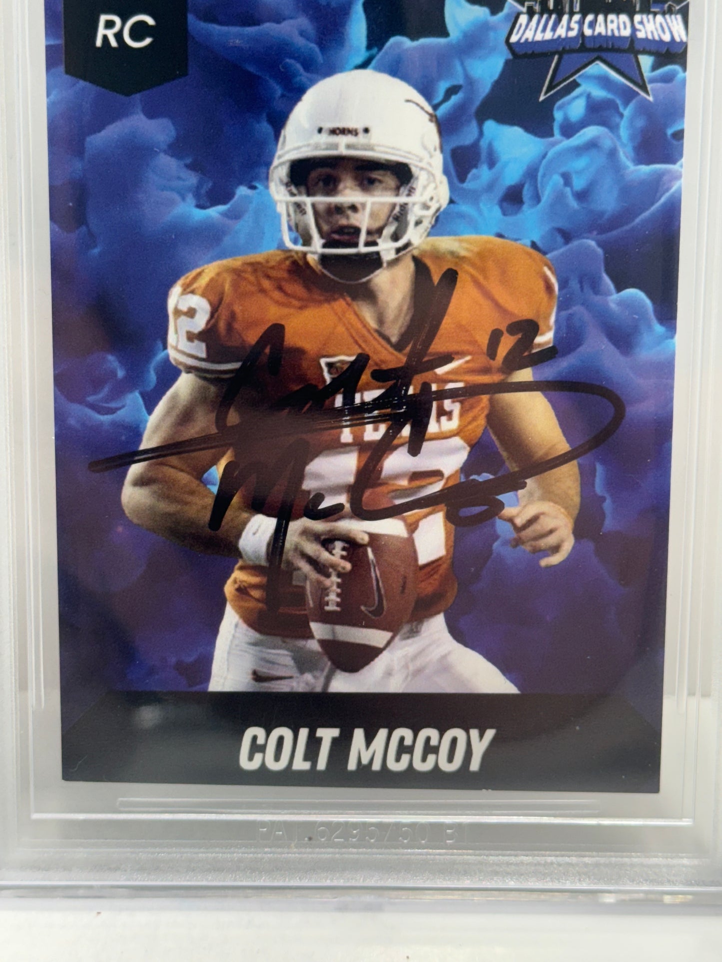 2024 Dallas Card Show Colt McCoy #15 Beckett Witnessed Authentic Autograph (4857)