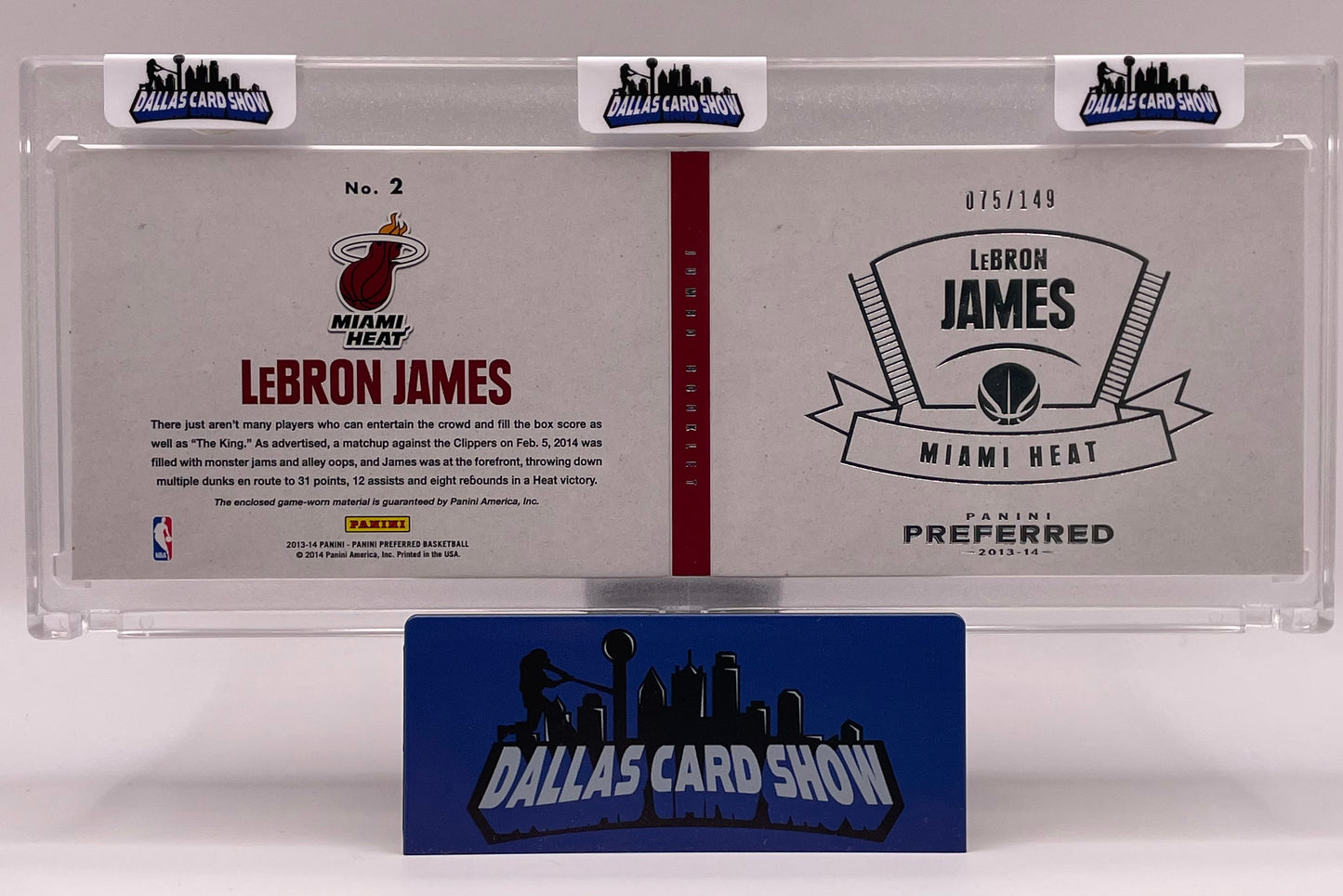 2013-14 Panini Preferred #2 Lebron James Game Used Booklet /149