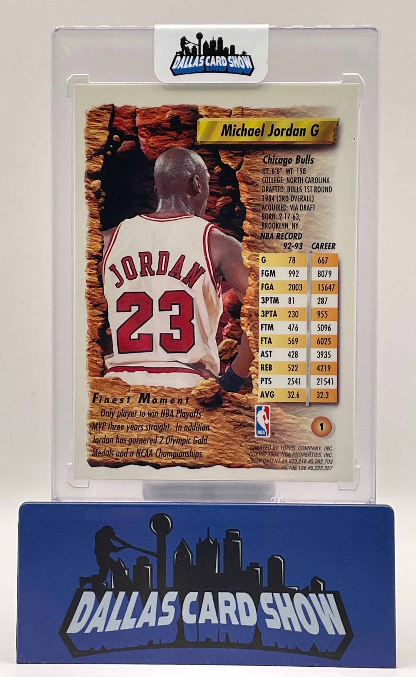 1993-94 Topps Finest #1 Michael Jordan Chicago Bulls