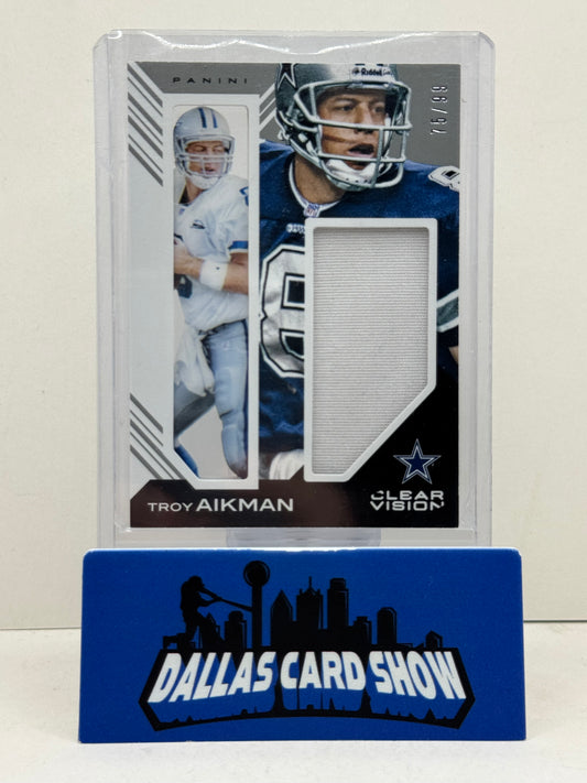 2015 Panini Clear Vision #FF-TA Troy Aikman Framed Fabrics Relic /99 Cowboys