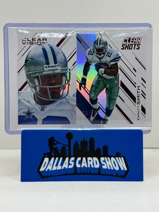 2015 Panini Clear Vision #CS-14 Emmitt Smith Ruby Clear Shots Acetate /25 Cowboys